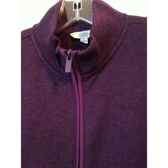 Croft & Barrow Full Zip Fleece Long Sleeves Purple Pockets Polyester Womens M - Picture 3 of 7